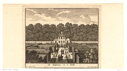 Tuinlabyrint met fazanten op paleis Honselaarsdijk