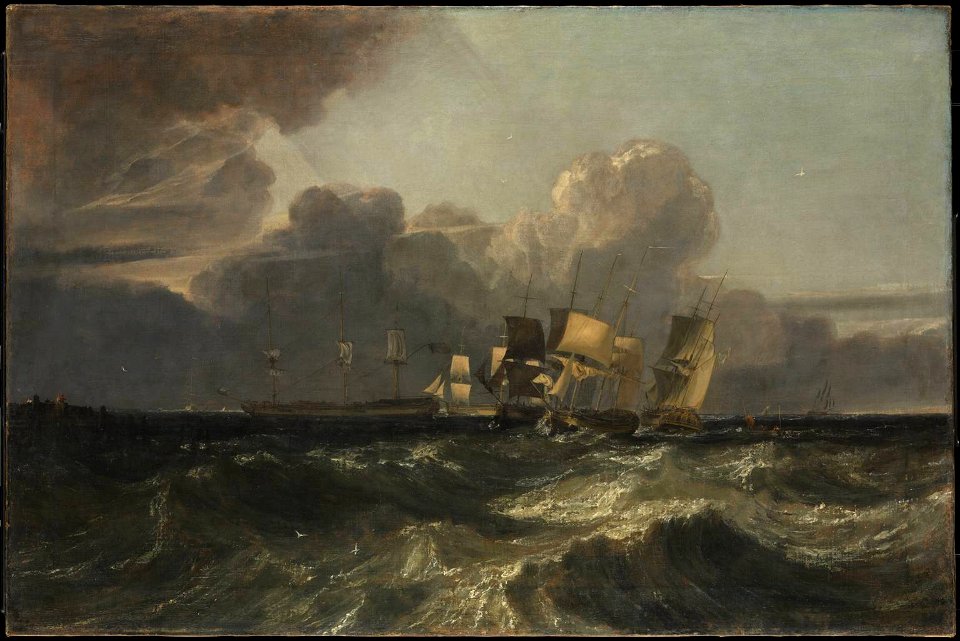Turner - Ships Bearing up for Anchorage (‘The Egremont Seapiece’), exhibited 1802, T03868