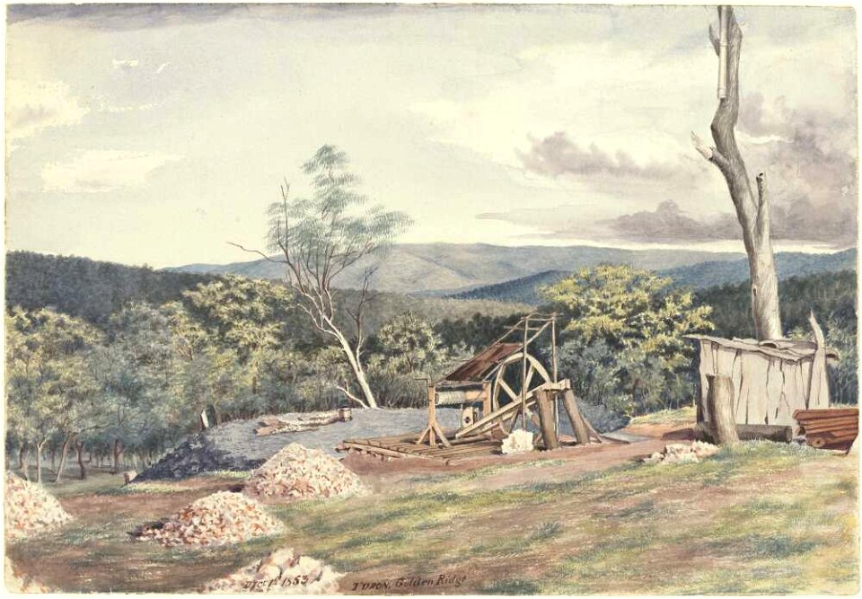 Turon, Golden Ridge, 1853, watercolour by James Gay Sawkins