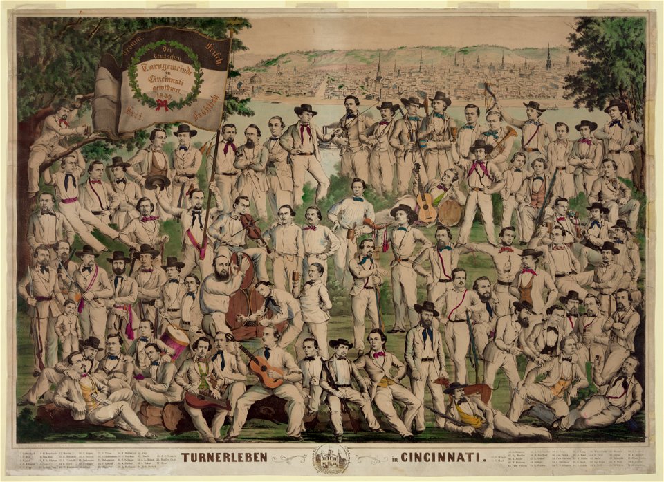 Turner leben in Cincinnati - gez. und lith. von F. Bertsch, c.o. Turnerhalle. LCCN92506219