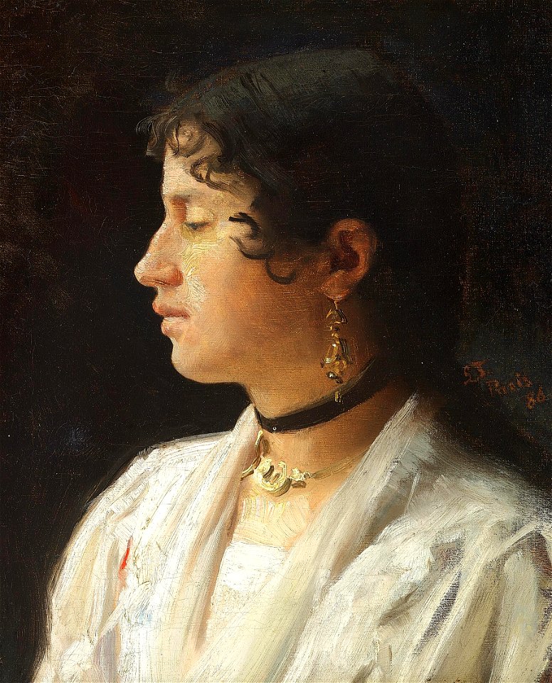 Laurits Tuxen - Portræt af ung italienerinde - 1886