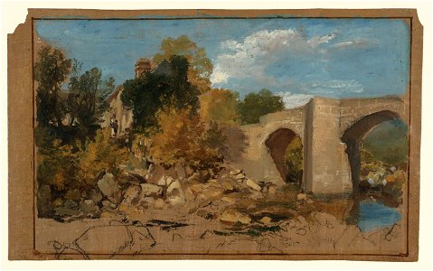 Turner - A Bridge with a Cottage and Trees Beyond, 1813, D09212