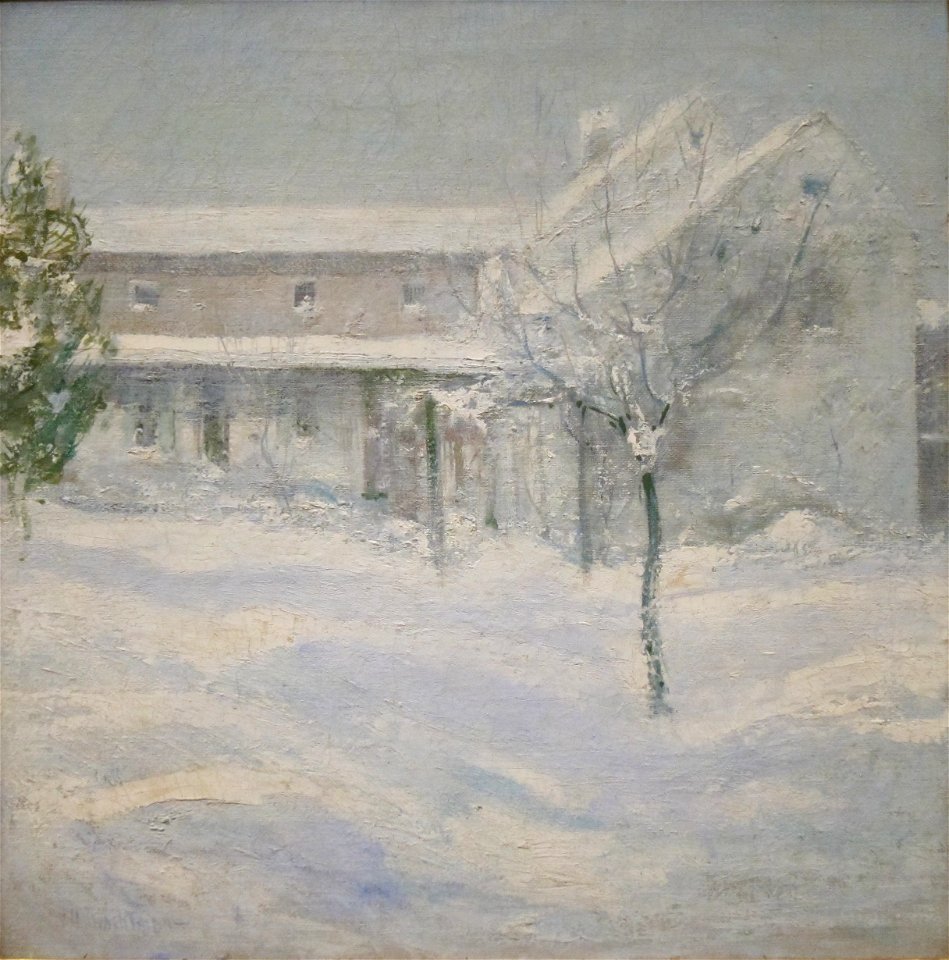 John Henry Twachtman - 'Old Holley House, Cos Cob', oil on canvas painting, 1901, Cincinnati Art Museum