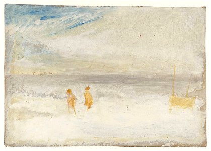 Turner - Two Figures on a Beach with a Boat, c.1840–5, D36681