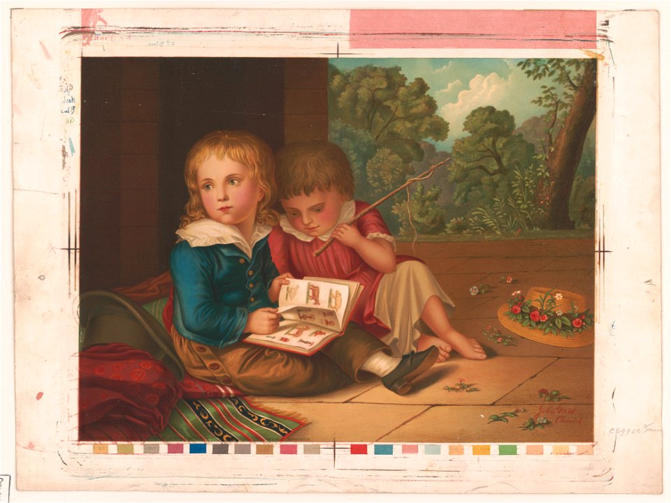 Two children with book and switch LCCN2003688555