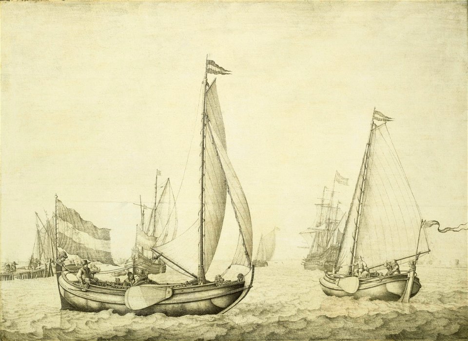 Two Dutch boeier yachts under sail RMG BHC0867