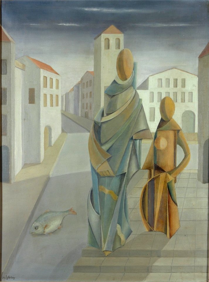 Twee staande figuren met vis Centraal Museum 24764