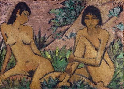 Two Female Nudes in a Landscape (ca. 1922)
