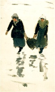 Two Fisherwomen Carrying the Catch, Northern France RMG PU0458