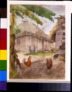 Two chickens, two pigs, and huts, Jamaica LCCN94508850