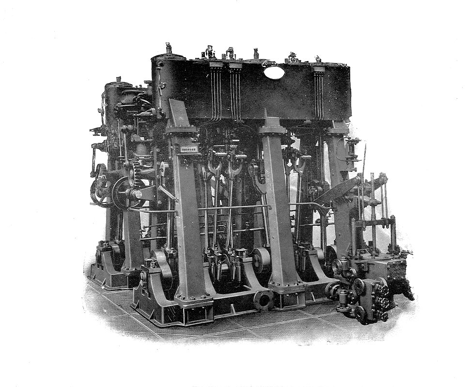 Twin-screw triple-expansion marine steam engines (Rankin Kennedy, Modern Engines, Vol V)