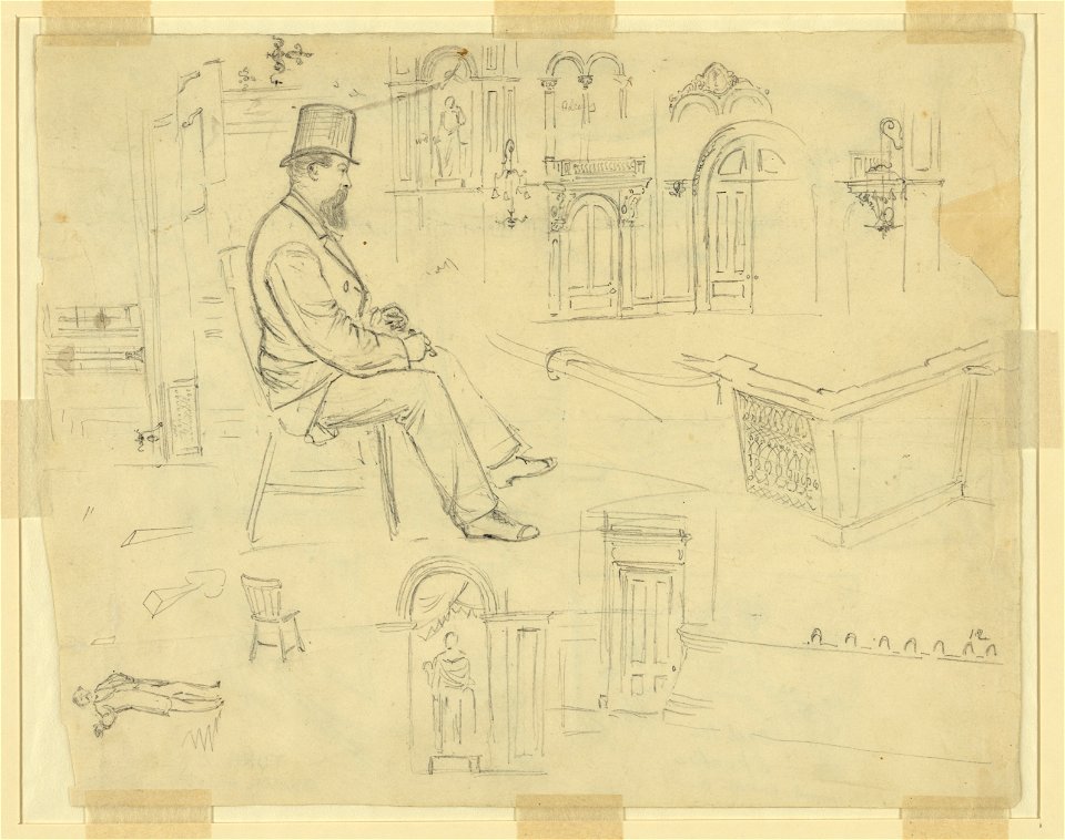 Two full-length portraits and architectural details LCCN2004661109