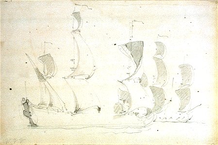 Two English ships with the wind on the port quarter RMG PW6896