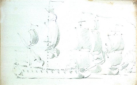 Two English ships before a light breeze RMG PW6900