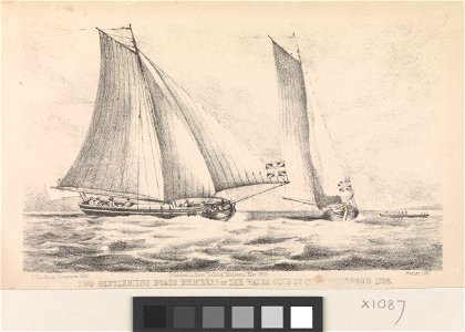 Two gentlemens boats Members of the Water Club of Corke Harbour 1738. Hunt's Yachting Magazine RMG PY0437
