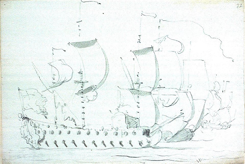 Two English ships before the wind RMG PW6899