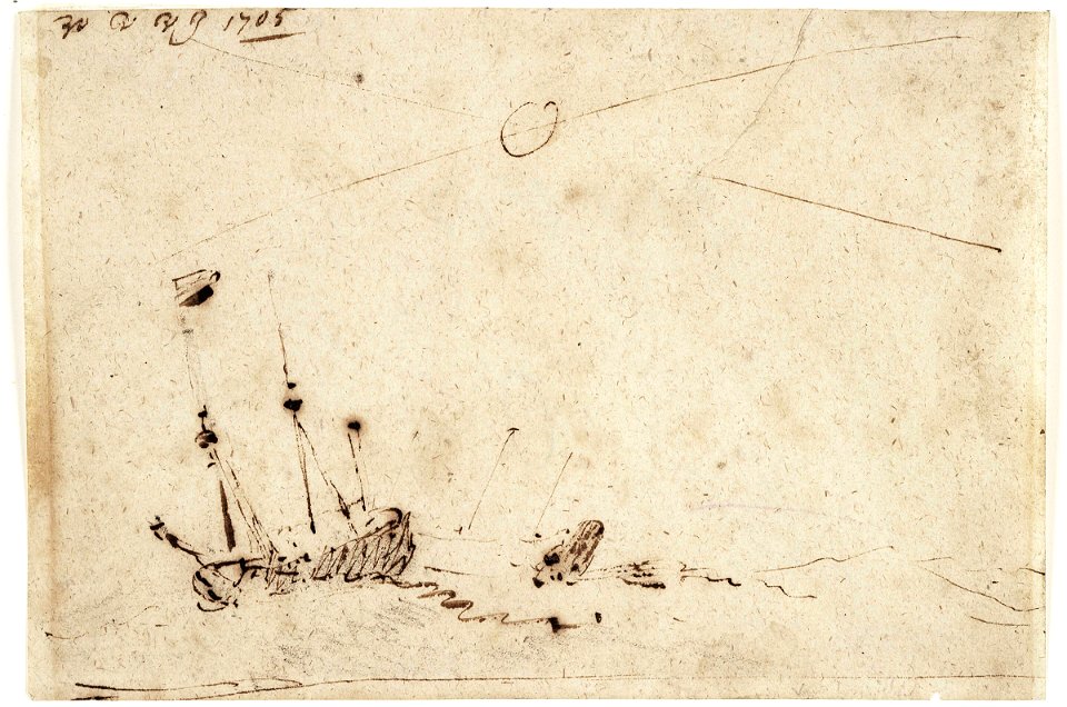 Two ships lying ahull in a heavy sea RMG PV5281