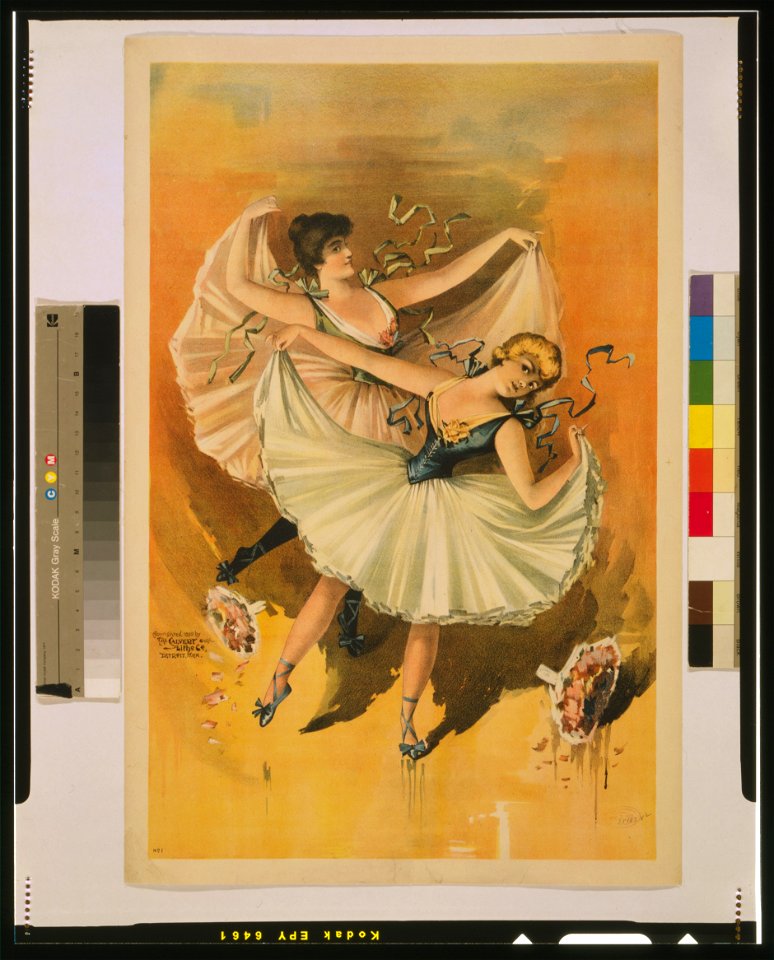 Two ballerinas, blond woman in front with brunette woman behind LCCN2014636778