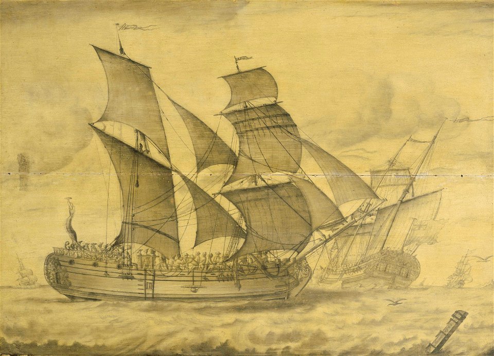Two Views of an English Brigantine RMG BHC0978