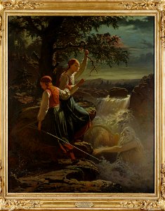 Two Peasant Girls Listening to the Playing of the Water-Sprite (Johan Zakarias Blackstadius) - Nationalmuseum - 21700
