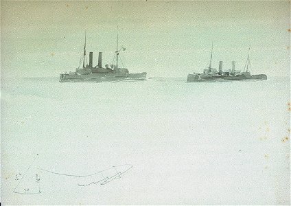 Two studies of warships and a sectional diagram of clinker planking RMG PV0065
