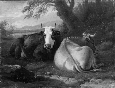 Two Cows Resting (Pieter van Bloemen) - Nationalmuseum - 17284