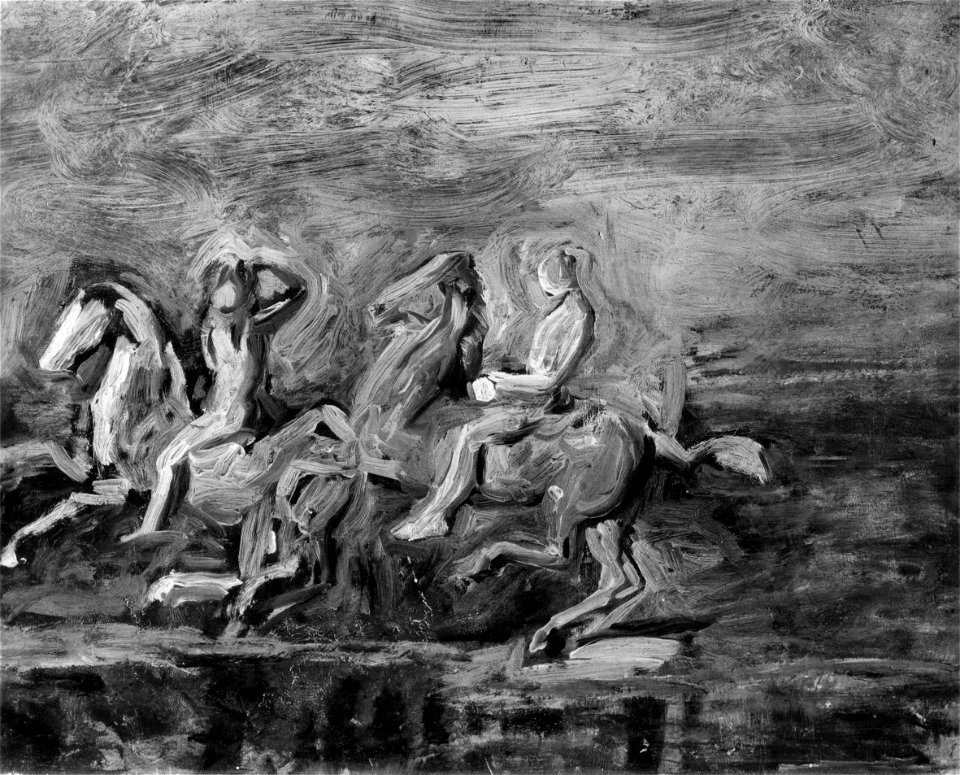 Two Nude Youths on Prancing Horses G255A