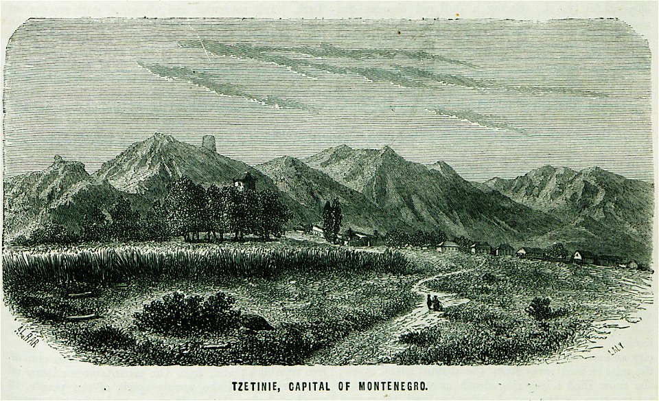 Tzetinie, Capital of Montenegro - Ainsworth William Francis - 1870