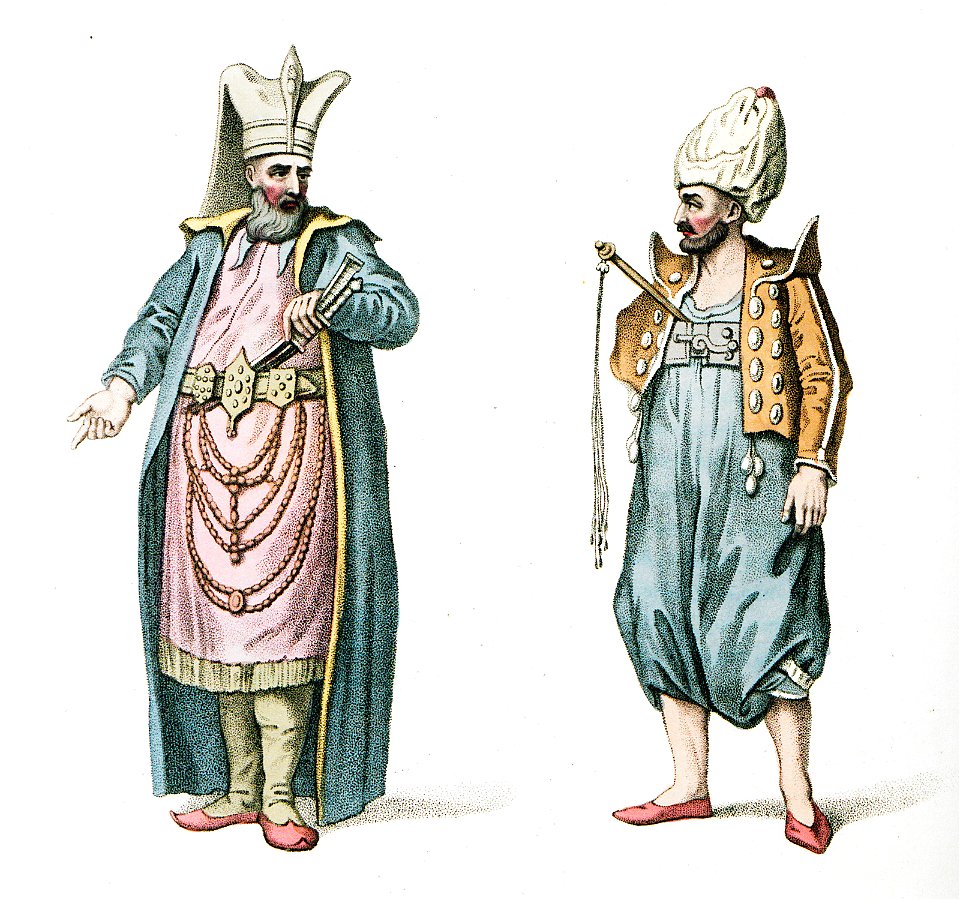 Two Janissaries in their dress of ceremony - Dalvimart Octavien - 1804