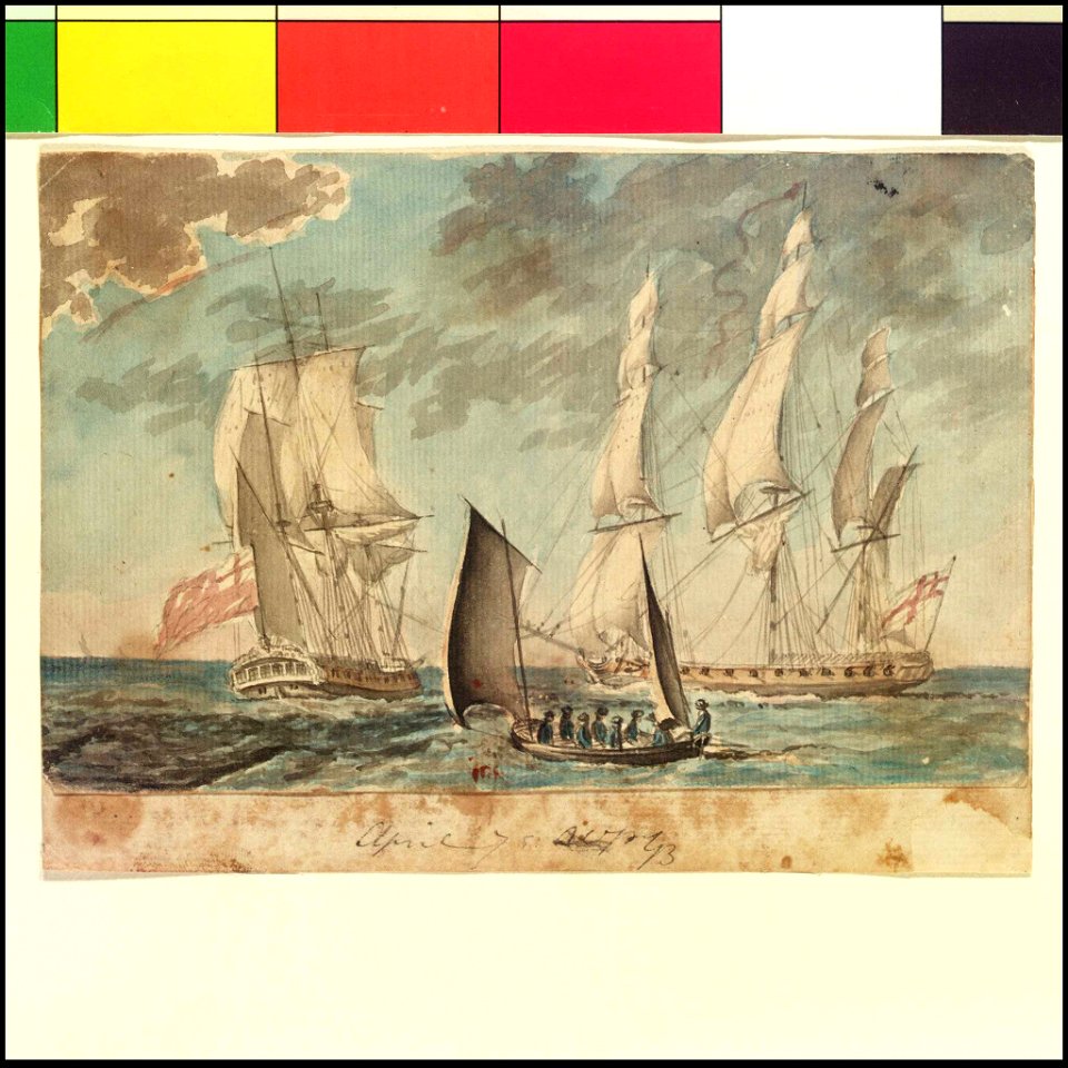Two small Royal Navy frigates (Bray album) RMG PT2030