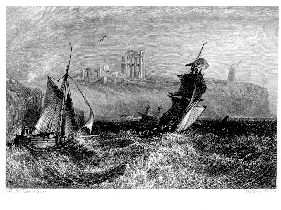 Tynemouth Priory engraving by William Miller after Turner R641