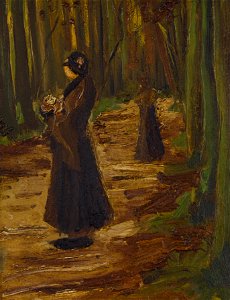 Two women in a wood - VINCENT VAN GOGH (1853-1890) 12 1-4 x 9 7-16in. (31 x 24cm)
