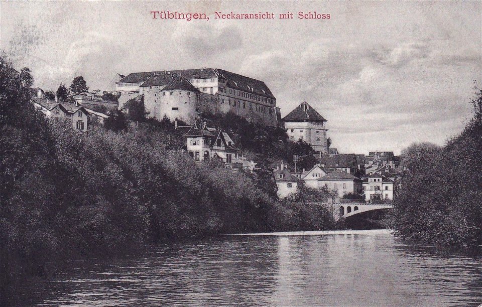Tübingen - Neckaransicht mit Schloss (AK 39388 Gebr. Metz 1907)
