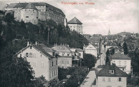 Tübingen von Westen (AK 39383 Gebr. Metz)