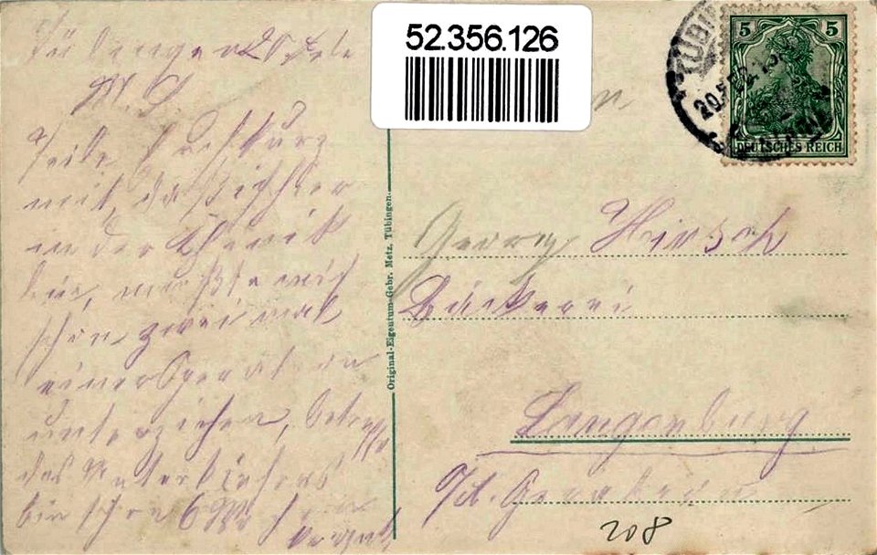 Tübinger Kliniken (AK Gebr. Metz 1913) R