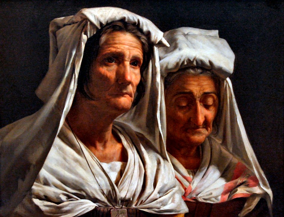 Two heads of old women, mother and daughter (unknown date), by Guillaume Bodinier