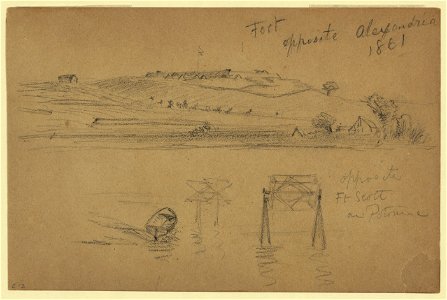 Two sketches- fort opposite Alexandria, 1861; opposite Ft. Scott on Potomac LCCN2004660580