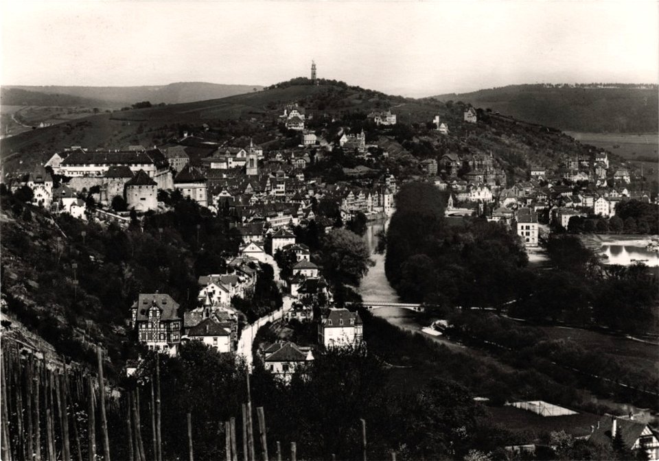 Tübingen von Westen 1907 (AK 541G195 Gebr. Metz)