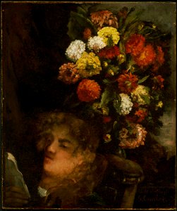 Tête de femme avec fleurs by Courbet PMA