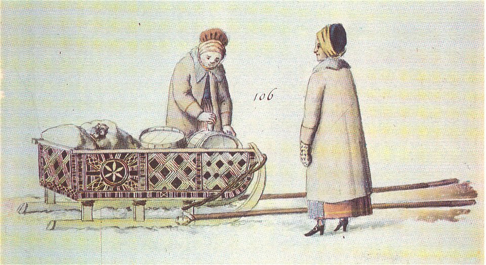 Two rich non-german women from Riga neighborhood by Brotze