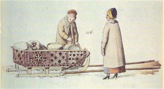 Two rich non-german women from Riga neighborhood by Brotze