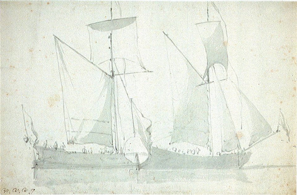 Two royal yachts in light air RMG PW6937