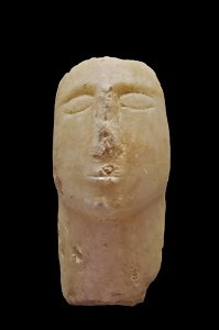 Tête albâtre (alabaster head), Yemen - Louvre AO 4695