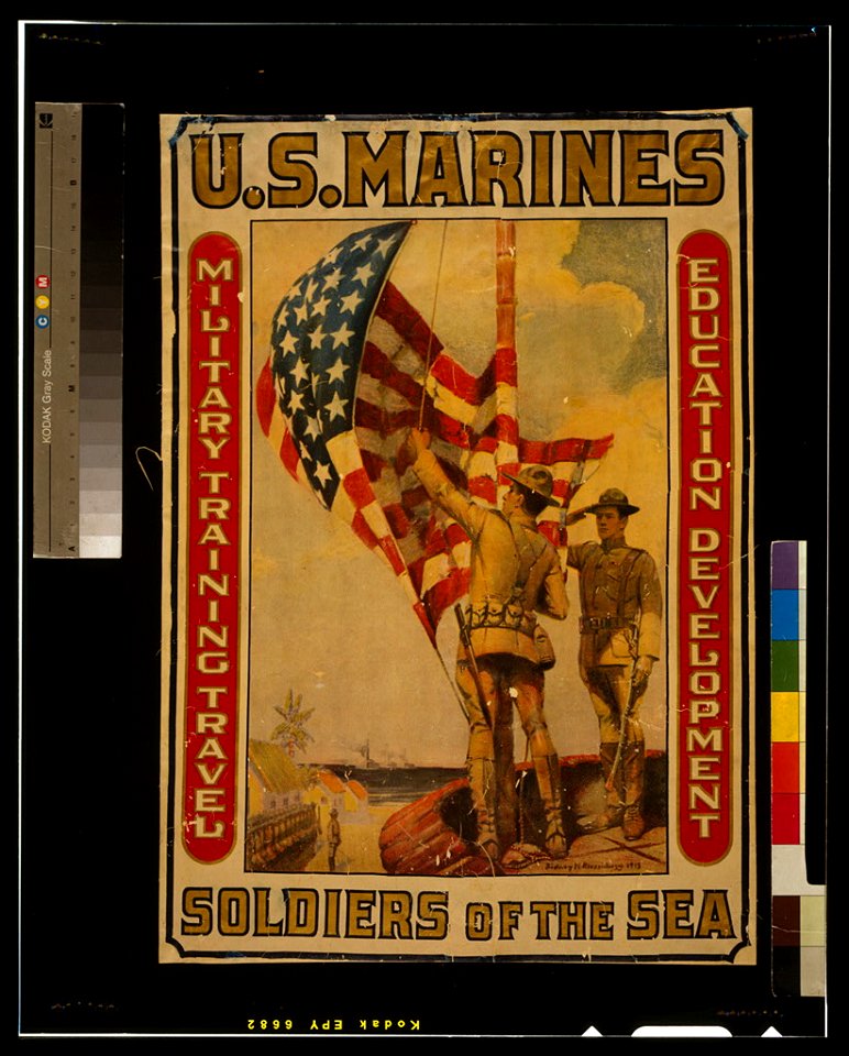 U.S. Marines - Soldiers of the sea Military training, travel, education, development - - Sidney H. Riesenberg 1913. LCCN2002722446