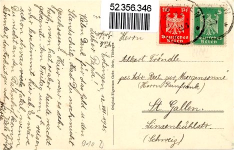 Tübingen von Westen (AK Gebr. Metz 1925) R