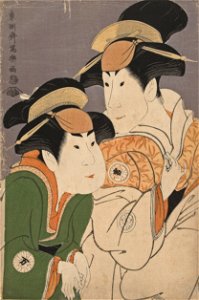 Tōshūsai Sharaku (1794) Segawa Tomisaburo II and Nakamura Manyo as Yadorigi and Wakakusa in Hana ayame Bunroku Soga
