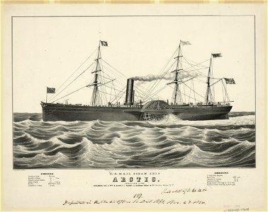 U.S. mail steam ship Arctic- Collin's line builders, hull by Wm. H. Brown N.Y. engines by Stillman Allen & Co. Novelty Works N.Y. LCCN2002697449