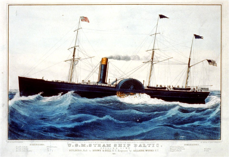 U.S.M. steam ship Baltic. Collins line builders, hull by Brown & Bell N.Y. engines by Allaire Works N.Y. LCCN2002698104