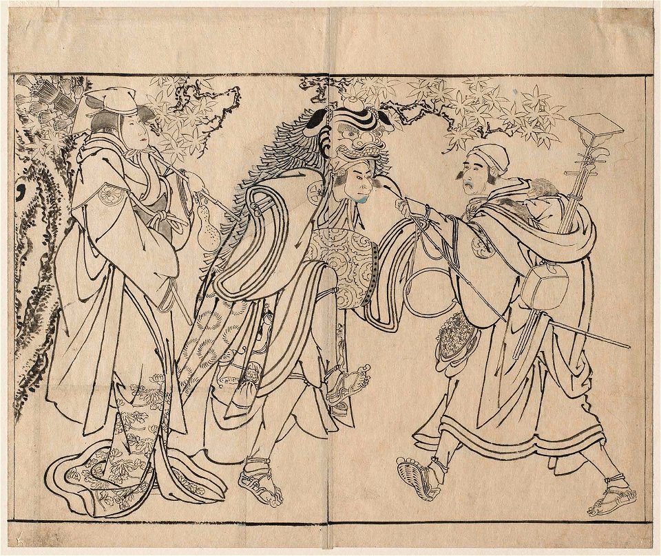 Tōshūsai Sharaku (1794–95) Bandō Mitsugorō II, Ōtani Oniji III, and Segawa Kikunojō III