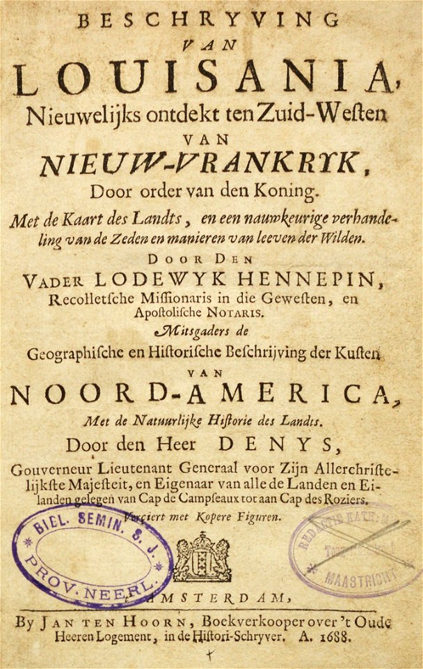UB Maastricht - Hennepin 1688 - Louisania - title page